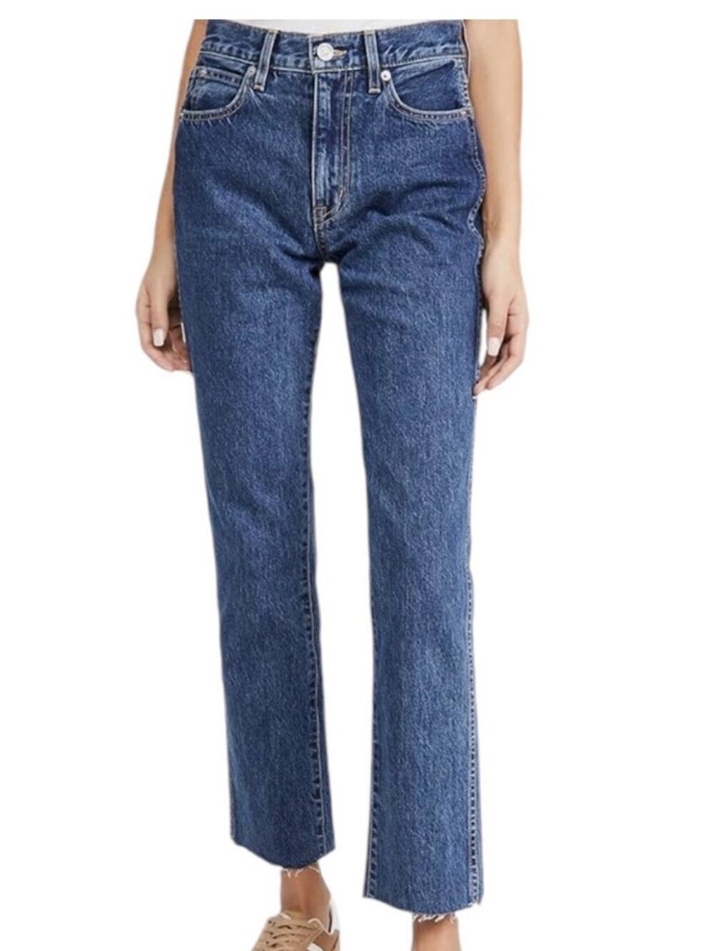 SLVRLAKE Hero High Rise Born To Run Slim Leg 100% Cotton Jeans 28